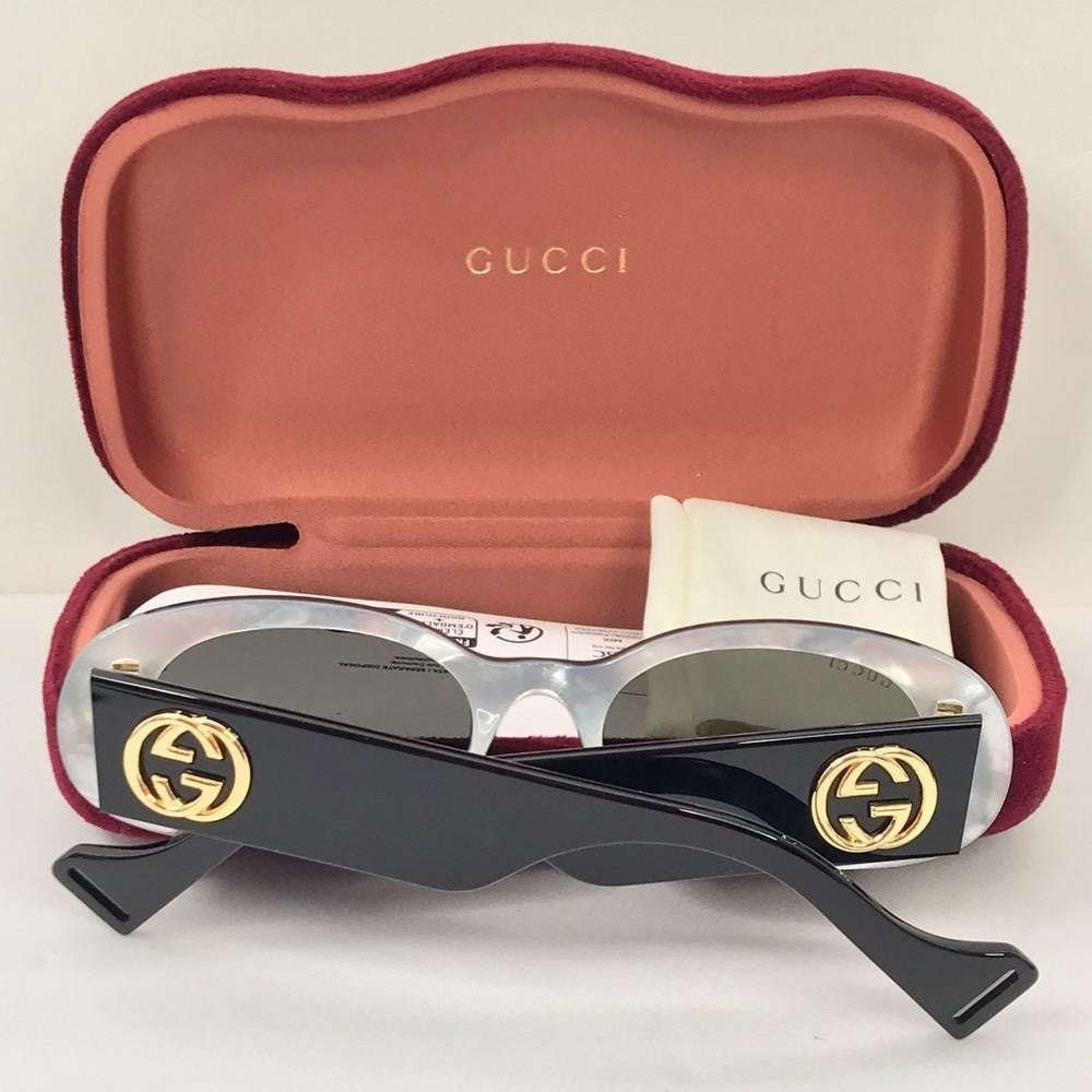 💯 Original Gucci Grey Oval Ladies Sunglasses GG0517S 001