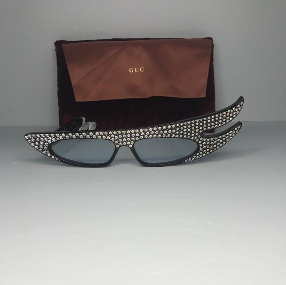 💯 GUCCI - Authenti NEW W/ TAGS - HOLLYWOOD GG0240S CRYSTAL EMBELLISHED SUNGLASS