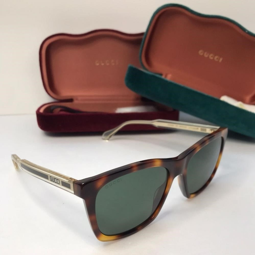 New - 💯 original  Gucci Green Rectangular Men's Sunglasses GG0558S 003