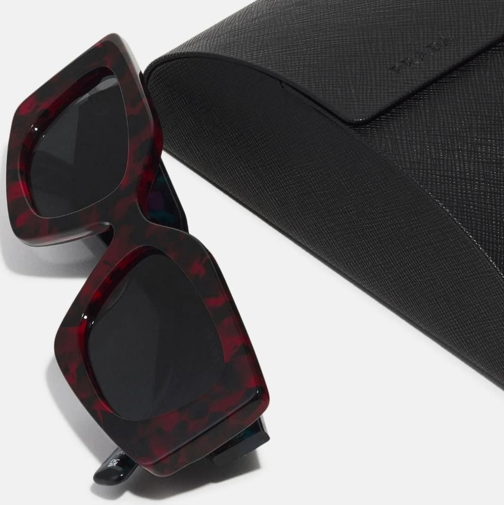 New - 💯 Original PRADAAcetate Symbole Sunglasses SPR 15Y Scarlet Tortoise