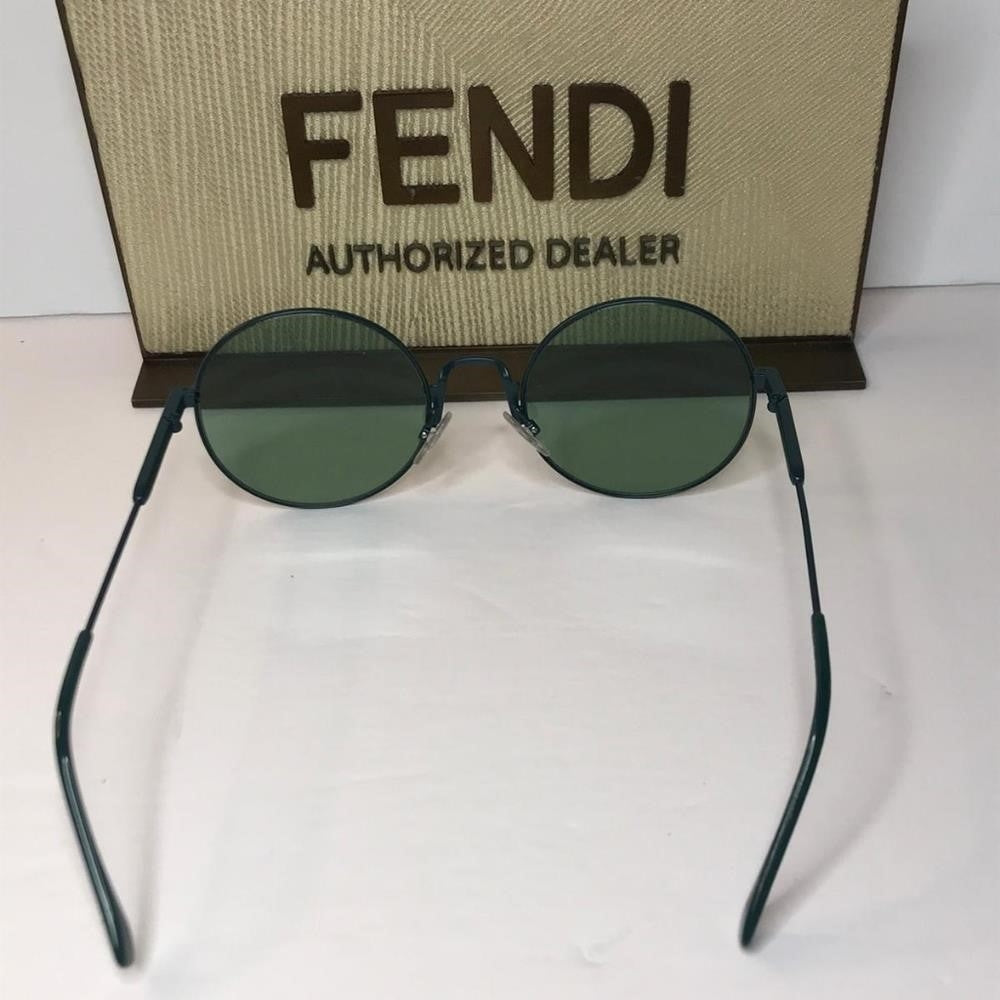 Original New Fendi Waves Green Round Ladies Sunglasses FF 0248/S 01ED/XR 53.