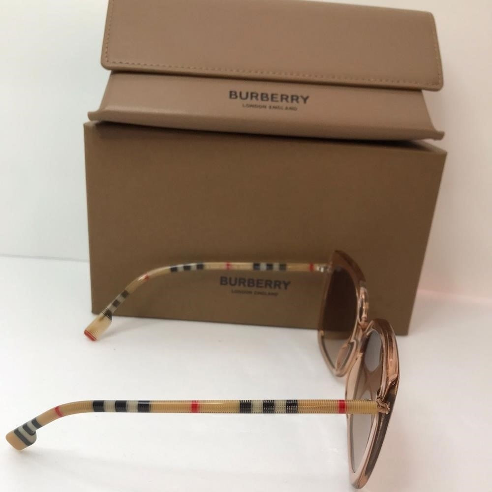 New - 💯 Original Burberry Caroll Gradient Brown Square Ladies Sunglasses BE432