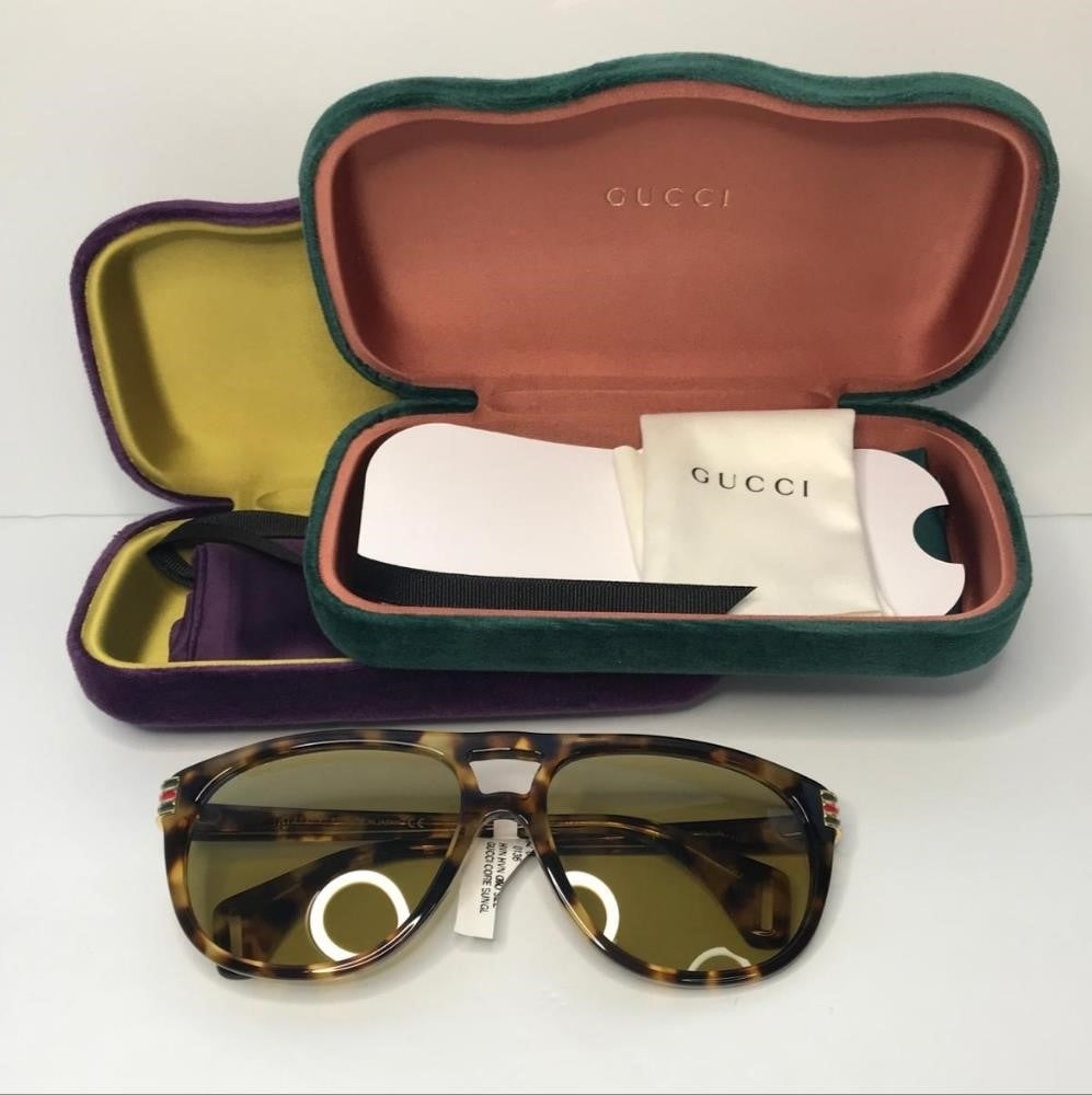 New - 💯 ORIGINAL  GUCCI GG0525S 004 Aviator Tinted Sunglasses