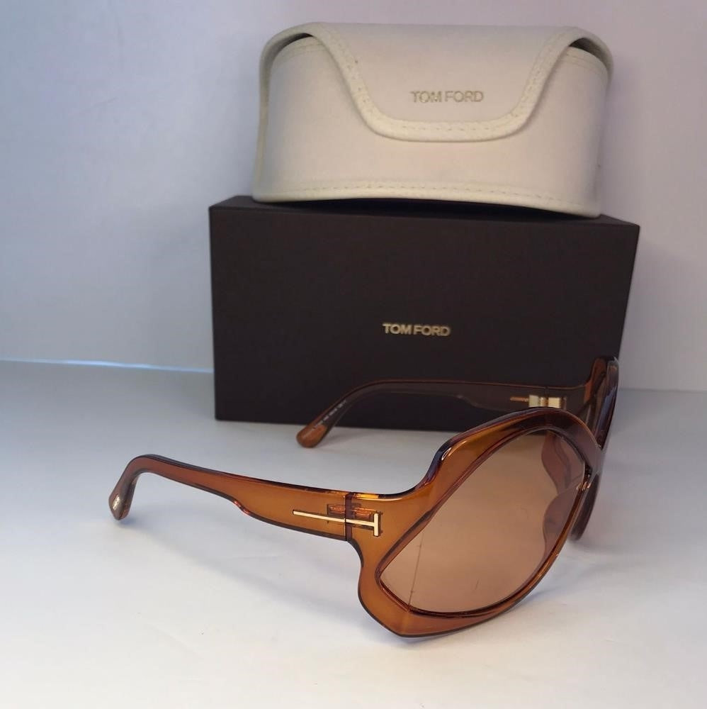 New - 💯 Original  Tom Ford Brown Oversized Ladies Sunglasses FT0903 48E 68