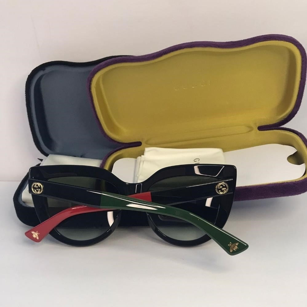 Gucci Sunglasses GG0164SN 003 Black with Red and Green Green Gradient