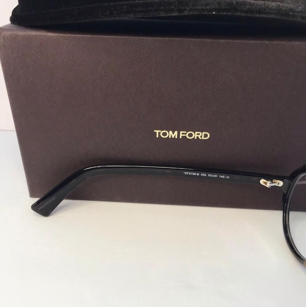 New 💯 Tom Ford FT5756-B Eyeglasses Dark Havana / Clear / Blue Block Lens Men's