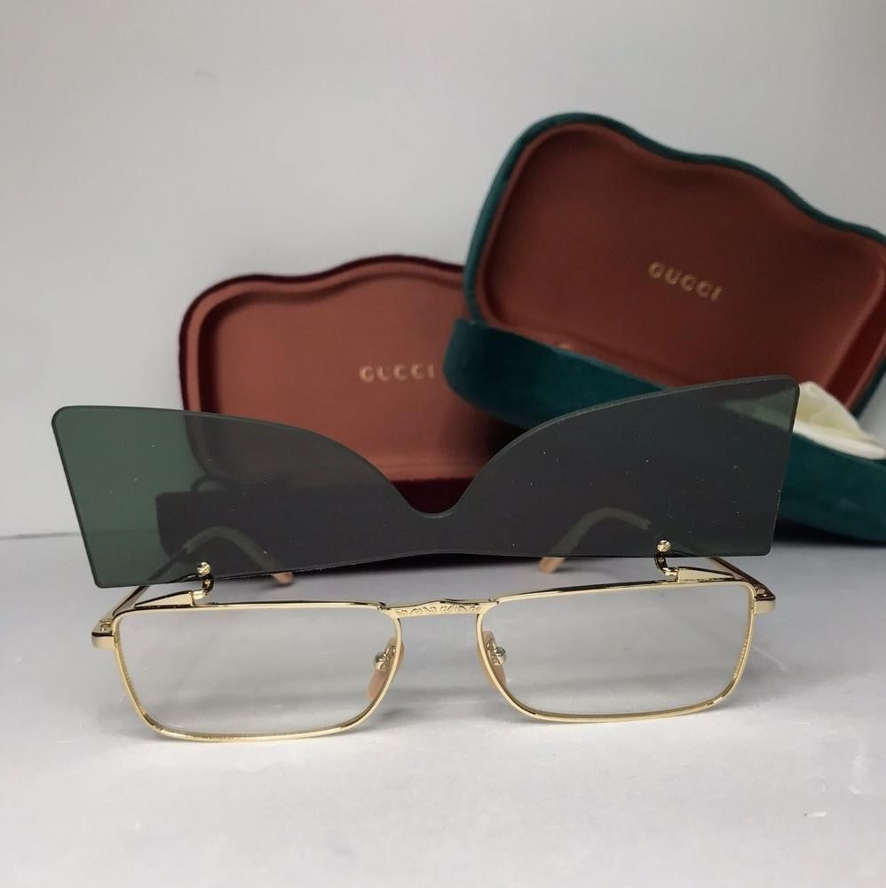 New - 💯 Original GUCCI FLIPPING Rectangular Sunglasses / EYEGLASSES  GG0363S 0