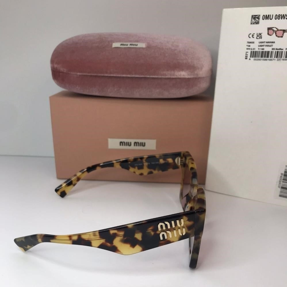 💯 Original MU 08WS MIU MIU Tortoiseshell square sunglasses