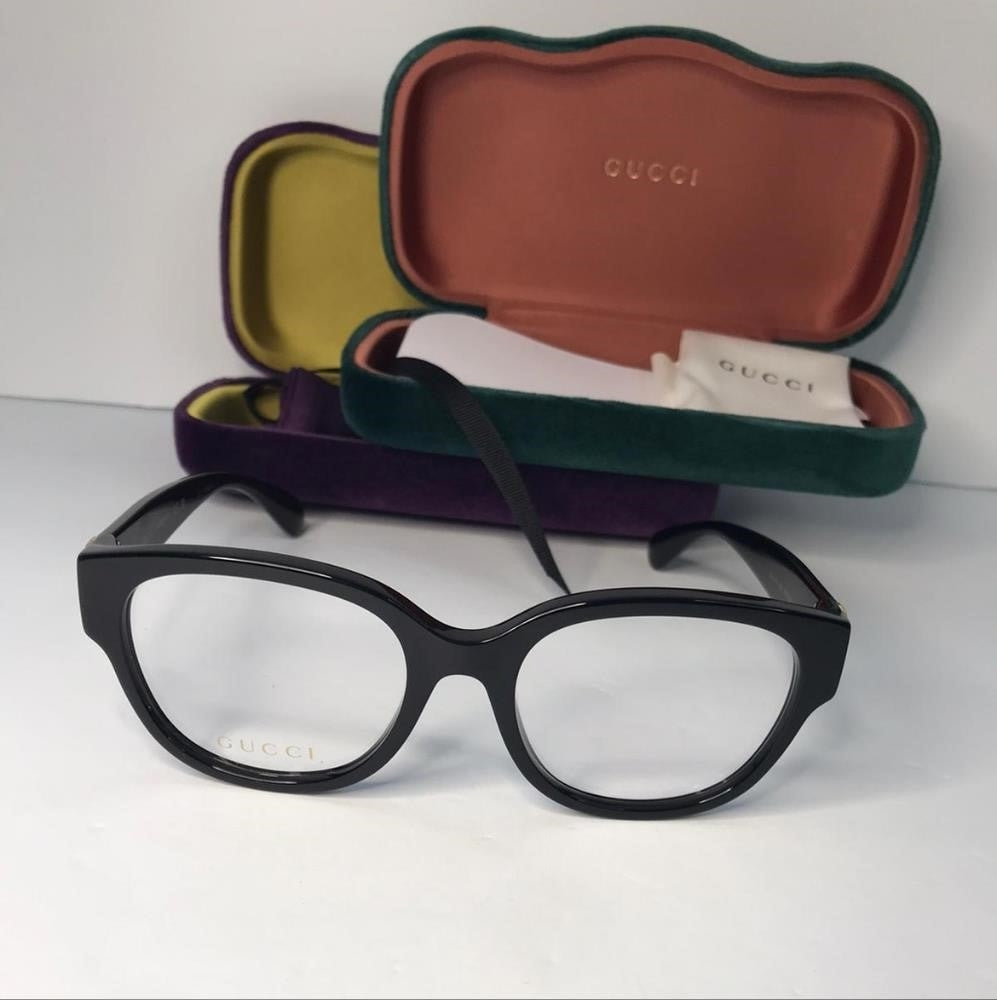 New 💯 Authentic GUCCI GG1411O EYEGLASSES004 Black/Gold