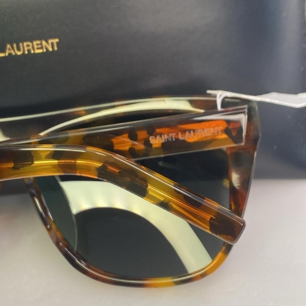 💯- New Authentic SAINT LAURENT  Acetate Flat Top SL1 015 Sunglasses Tortoise