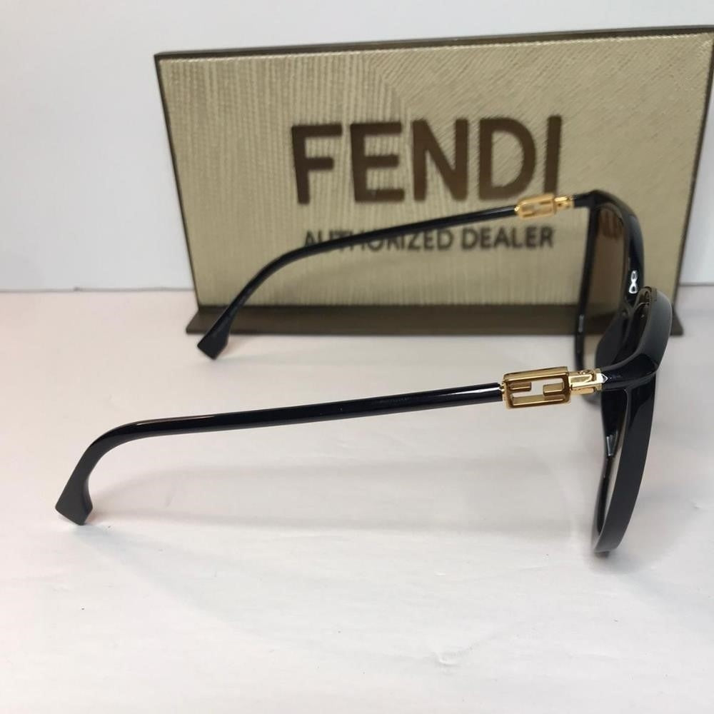 Original -New FENDIAccetate Cat Eye Sunglasses FF 0432/G/S Black Gold