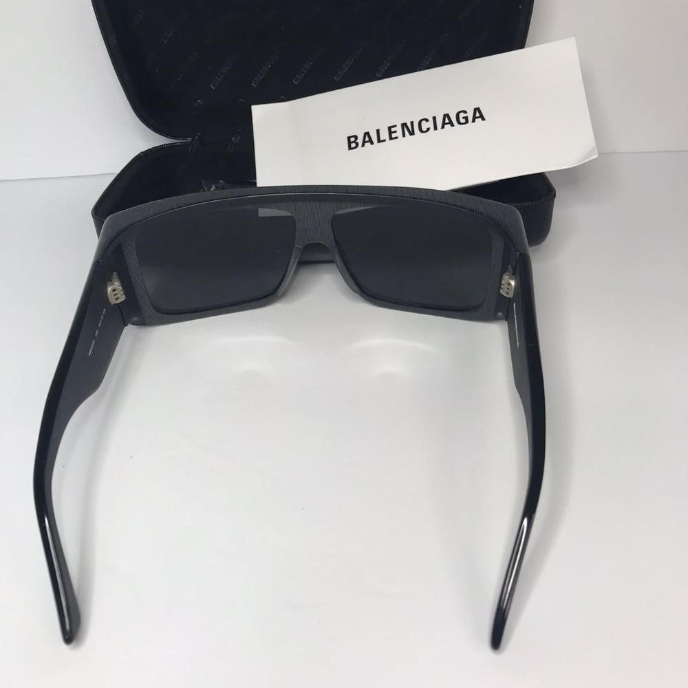 💯 Original Balenciaga Black BB0002S Shield Sunglasses