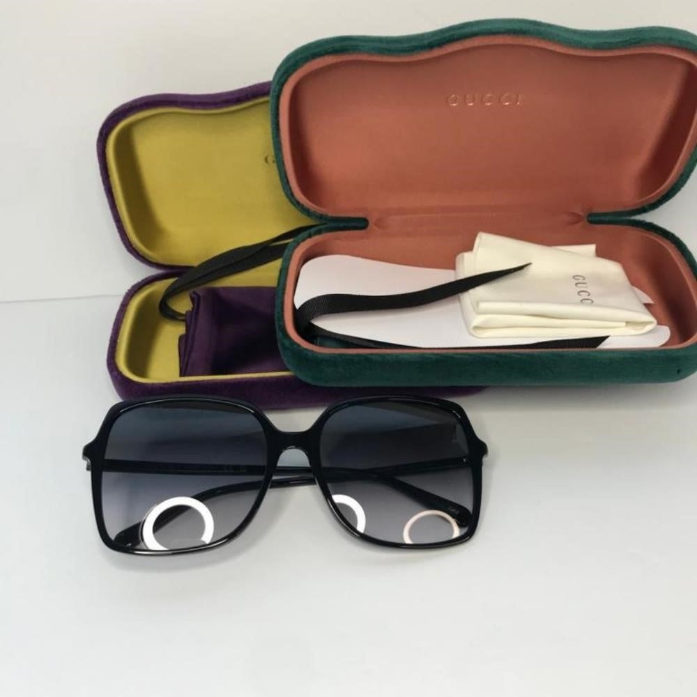 💯 Original Gucci Grey Gradient Square Ladies Sunglasses GG0544S 001 57.