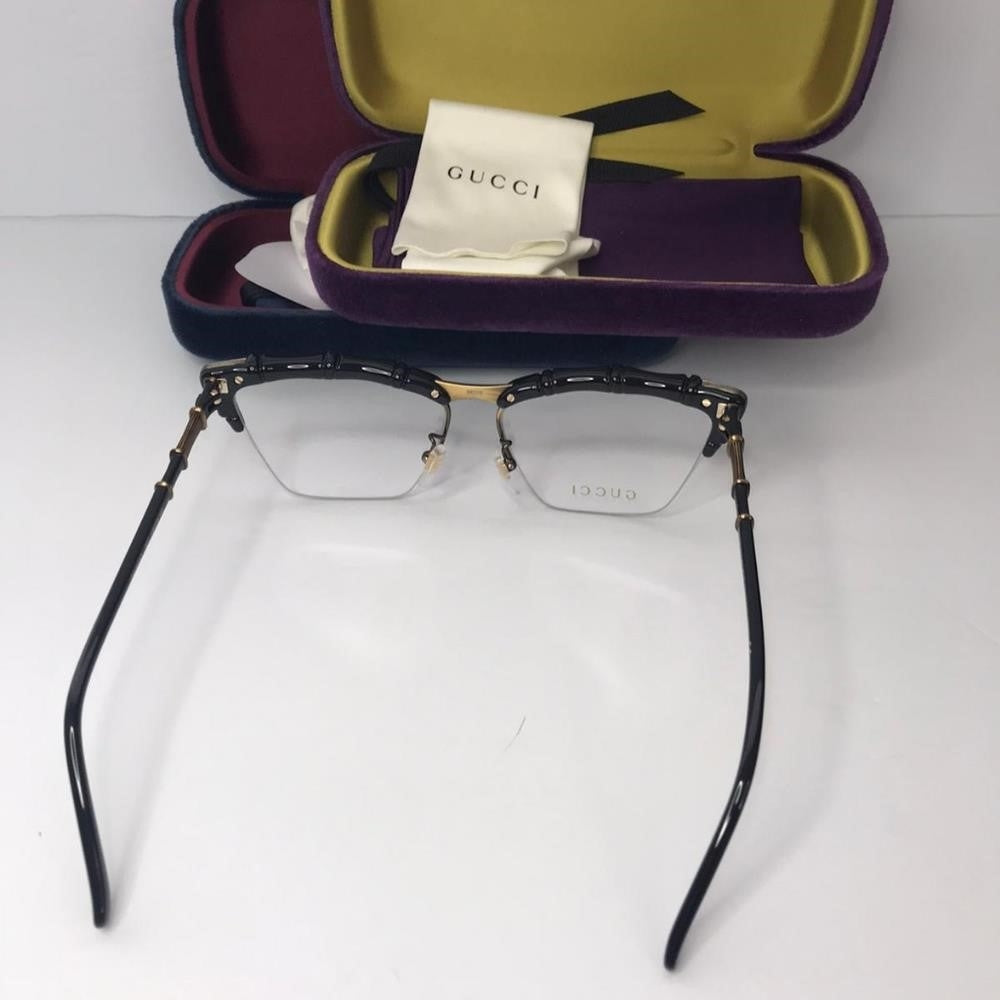 💯 Original Gucci GG0660O 001 58mm Black/Black Semi-Rimless Eyeglasses Frames.