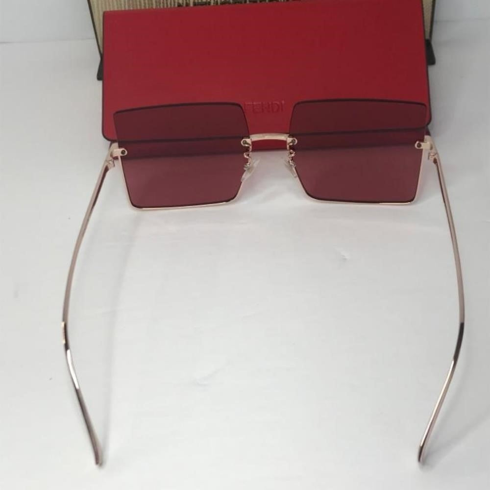 Original New Fendi Burgundy Square Ladies Sunglasses FF 0401/S 0DDB/48.