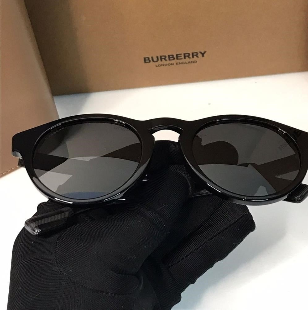 💯 Original  BURBERRY BE4359 REID Black  Round  sunglasses