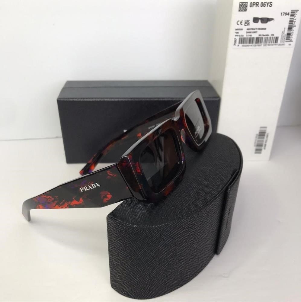 💯 - Authentic New PRADA 06YS 06V5S0 Abstract Orange Dark Grey