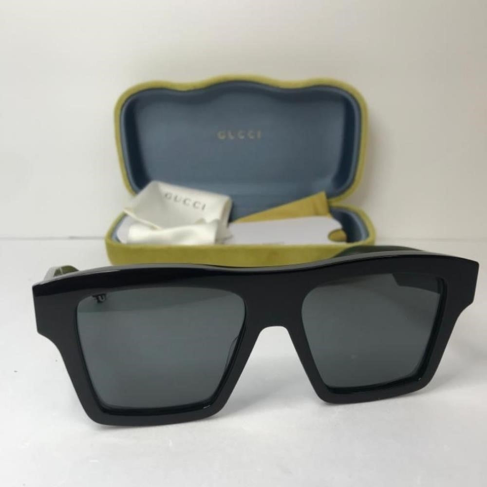 ORIGINAL _💯 BRAND NEW GUCCI GG0962S 009 Black/Green/Grey Unisex Sunglasses