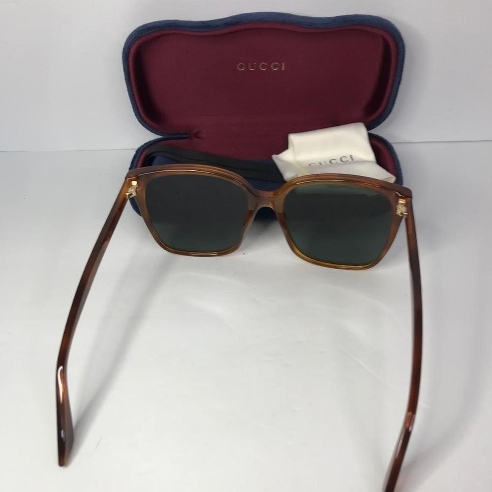 Authentic - 💯 New Gucci Green Square Ladies Sunglasses GG0022S 002