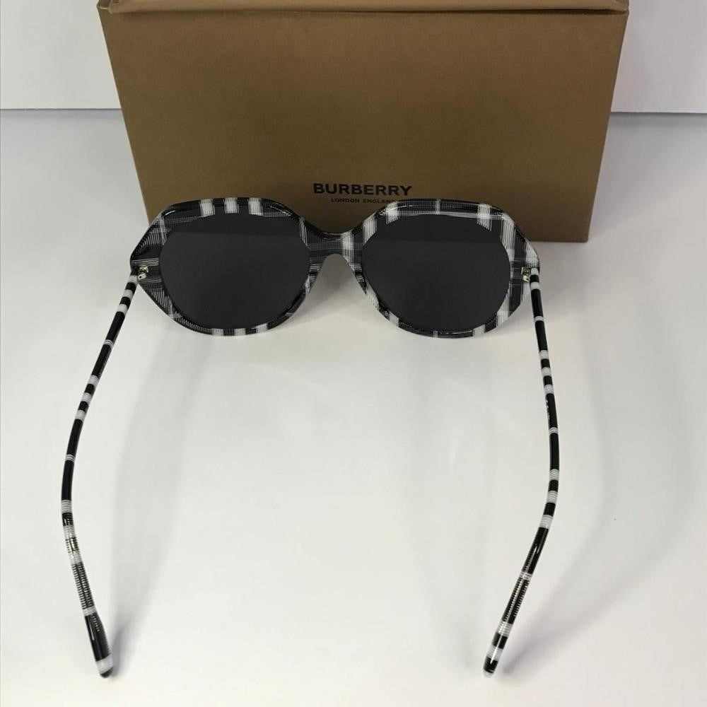 New  - Burberry Vanessa Dark Grey Geometric Ladies Sunglasses BE4375F 400487 57.