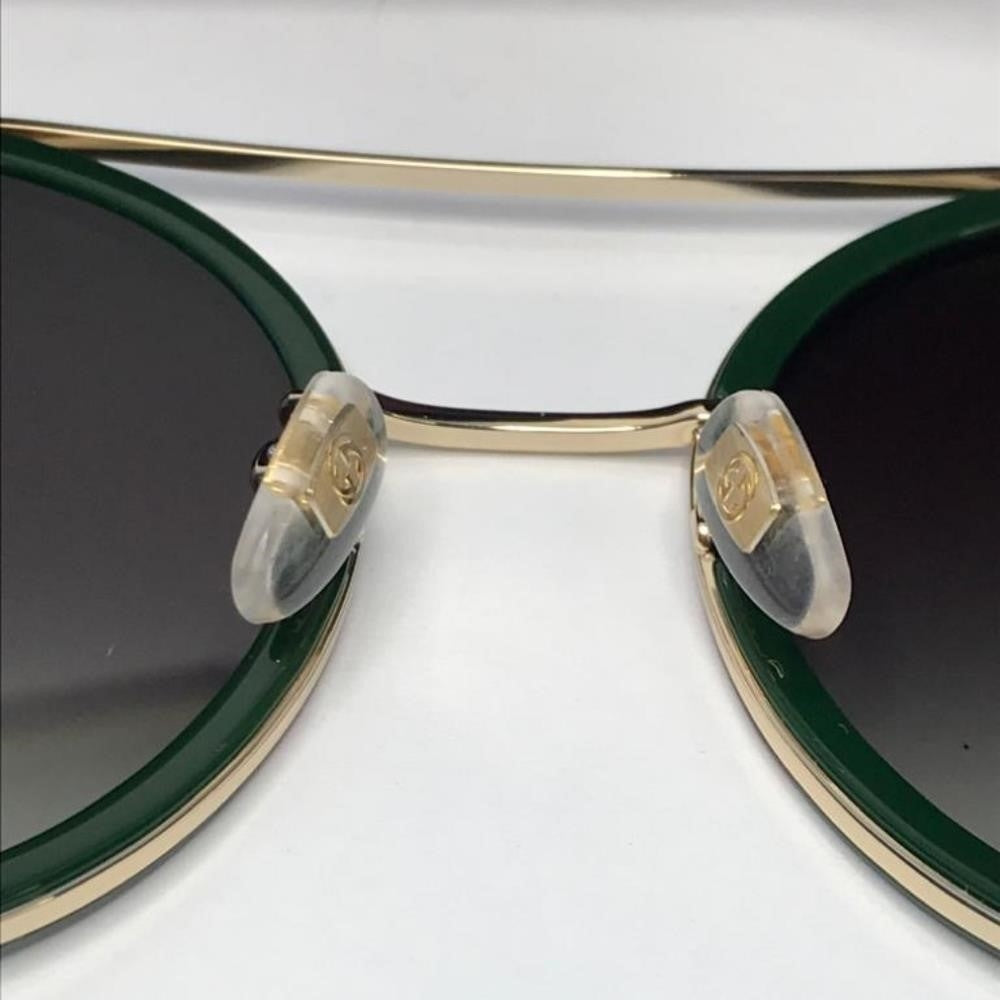 💯 Original GUCCI Green Gradient Round Ladies Sunglasses GG0061S 003