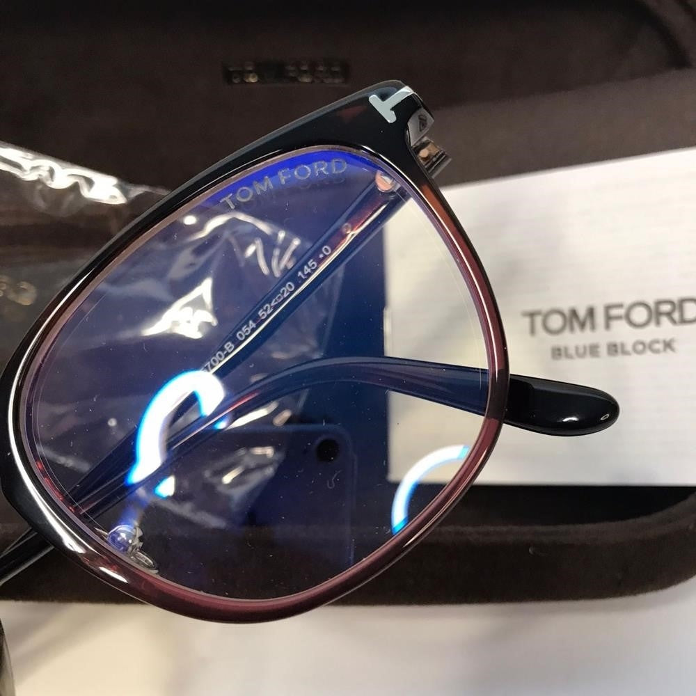 💯 Original  FordTom  FT5700-B 054 Unisex Shiny Burgundy Metal Frame Eyegl