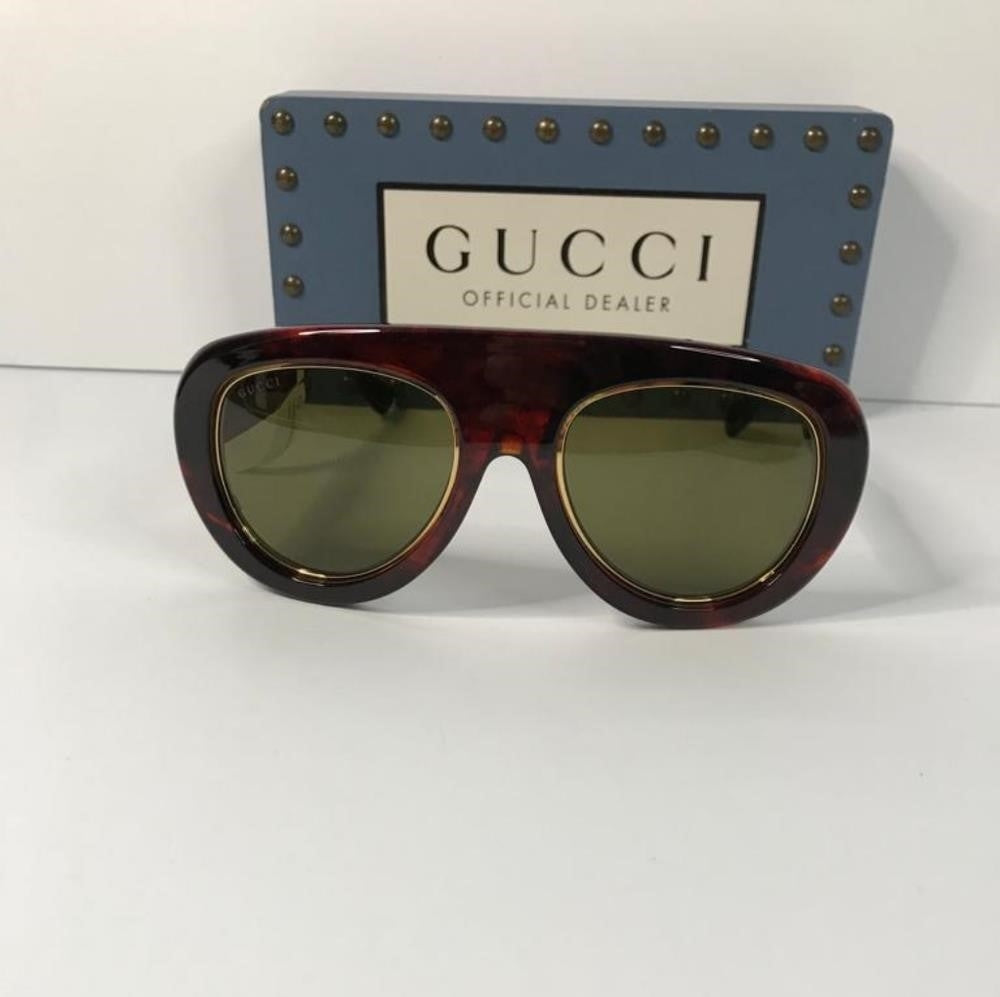 💯 New Original GUCCIAcetate Oversize Sunglasses GG1152S Tortoise