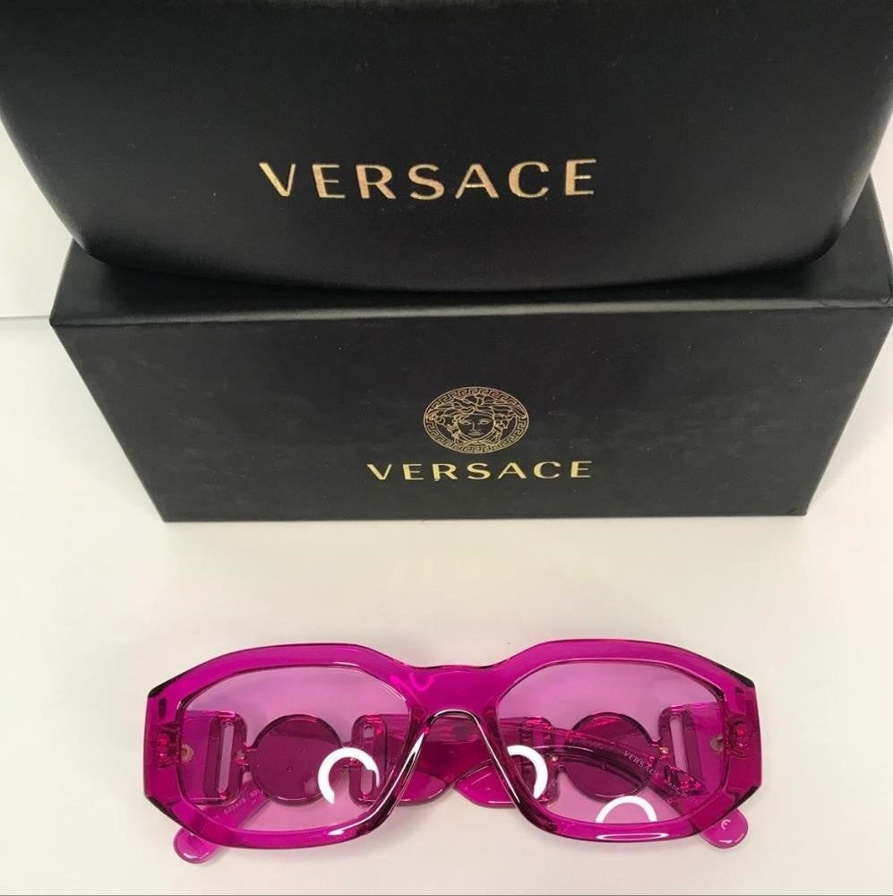 New Authentic Versace Pink Geometric Unisex Sunglasses VE4361 5334/5 53.