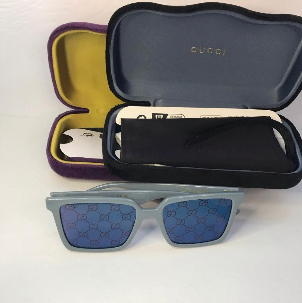 Ship sameday -  💯 Original NEW Gucci GG15405 003 Light Blue Violet Logo Mirrore