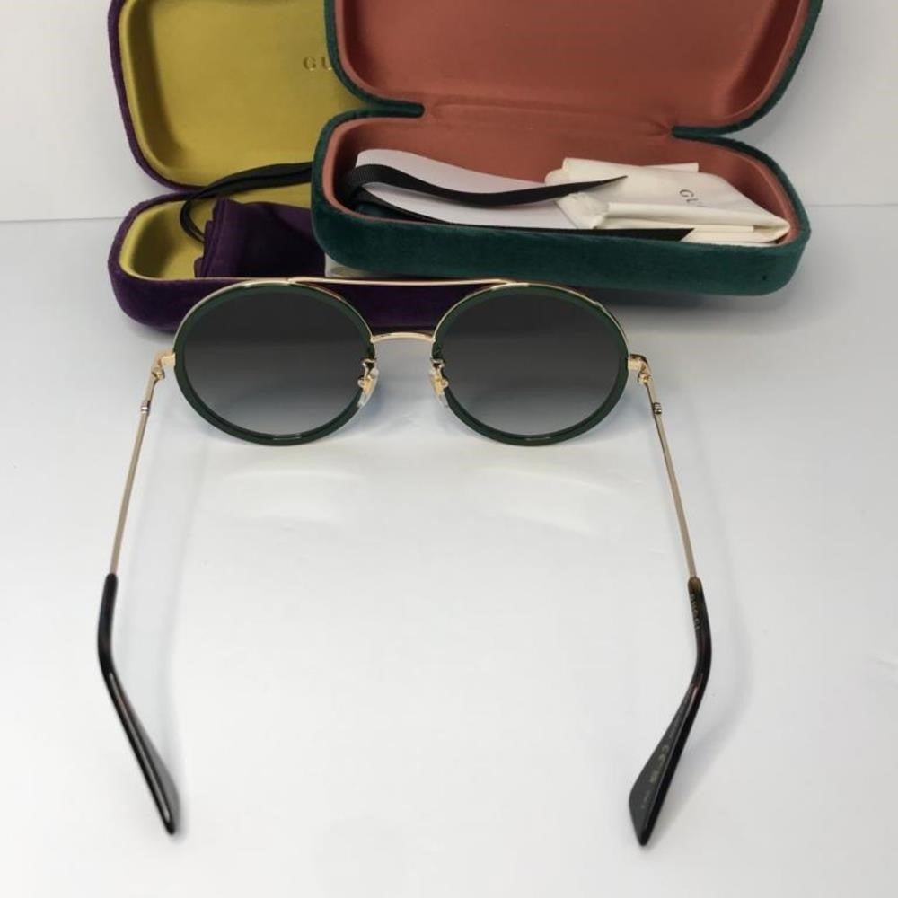 New - 💯 Original GUCCI Green Gradient Round Ladies Sunglasses GG0061S 003