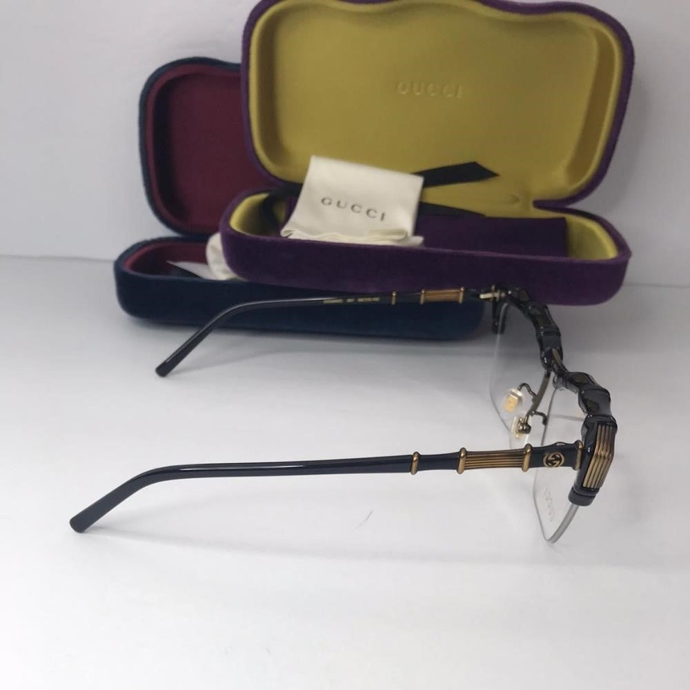 💯 Original Gucci GG0660O 001 58mm Black/Black Semi-Rimless Eyeglasses Frames.