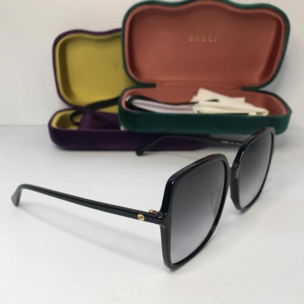 💯 Original Gucci Grey Gradient Square Ladies Sunglasses GG0544S 001 57.