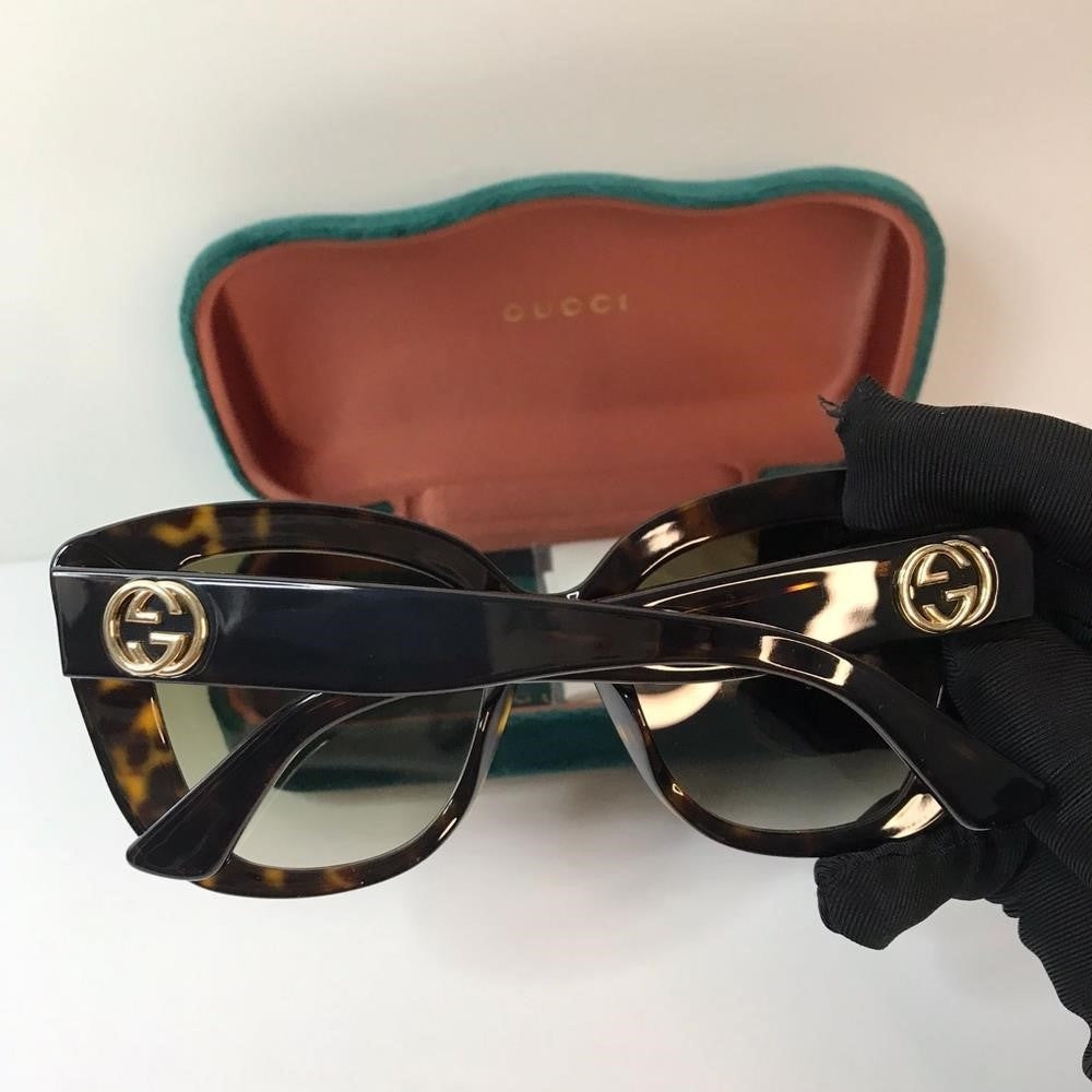 💯 Original Gucci Light Brown Butterfly Ladies Sunglasses GG0327S 002