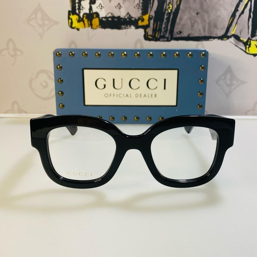 New Gucci Demo Square Ladies Optical Frames Eyeglasses GG1554O 001 49