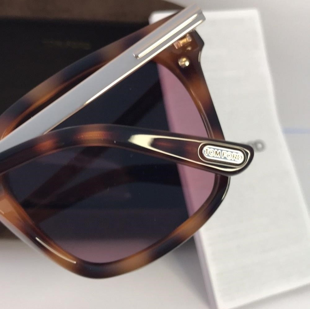 New 💯 Original Tom Ford® FT1014 Philippa-02 52Y - Shiny Dark Havana  Logo