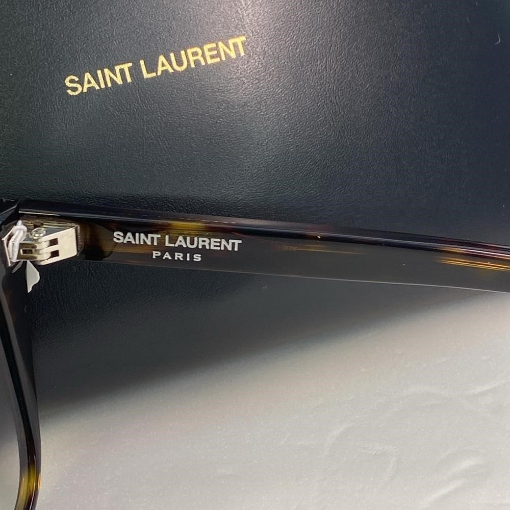 New 💯 Original SAINT LAURENT  Acetate Flat Top SL1 Sunglasses Tortoise