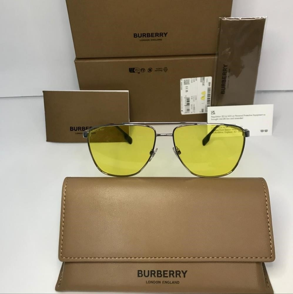 💯 Original New- Burberry Eyewear Blaine BE3141 1005/85   pilot-frame sunglasses