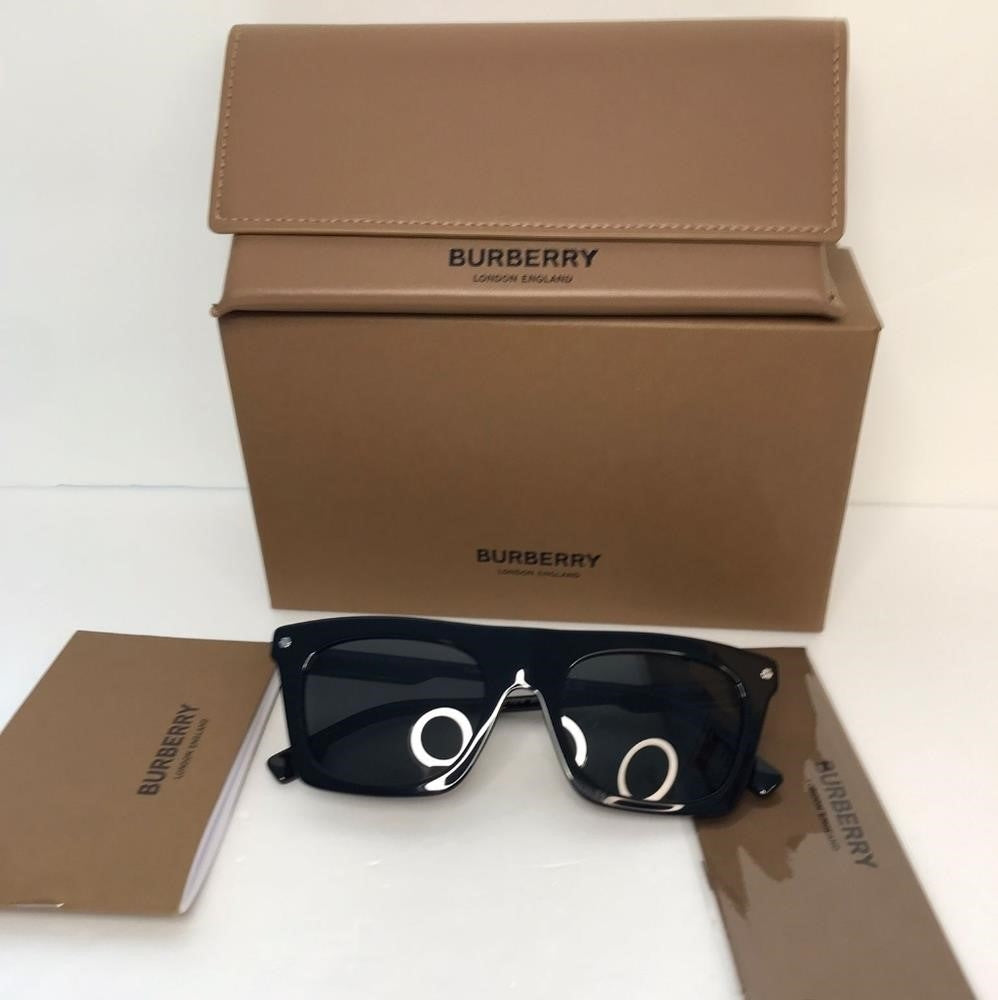 💯 original Burberry Camron Grey Rectangular Men's Sunglasses BE4318 300187 51