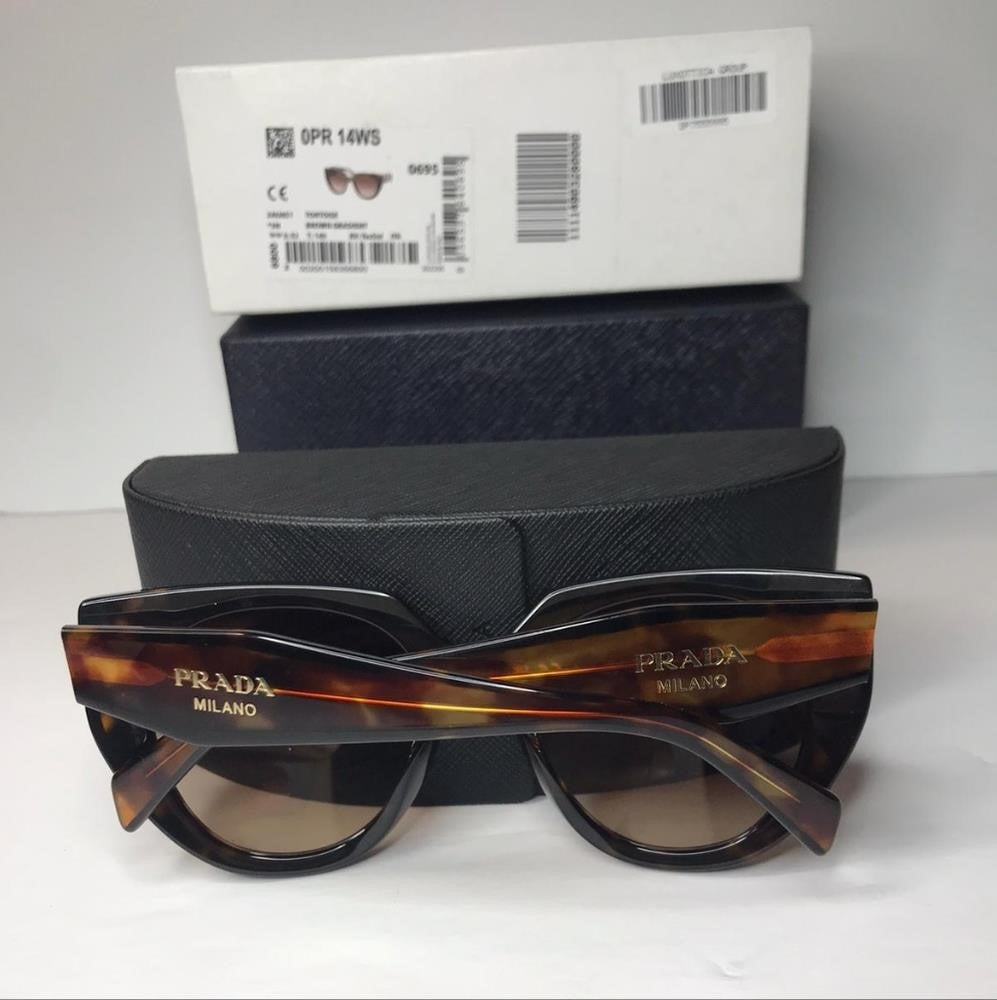 Authentic New PR14WS 2AU6S1 Prada Women's Oversized Rounded Cat Eye Sunglasses