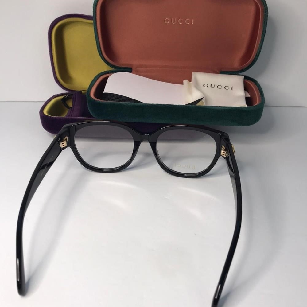 New 💯 Authentic GUCCI GG1411O EYEGLASSES004 Black/Gold