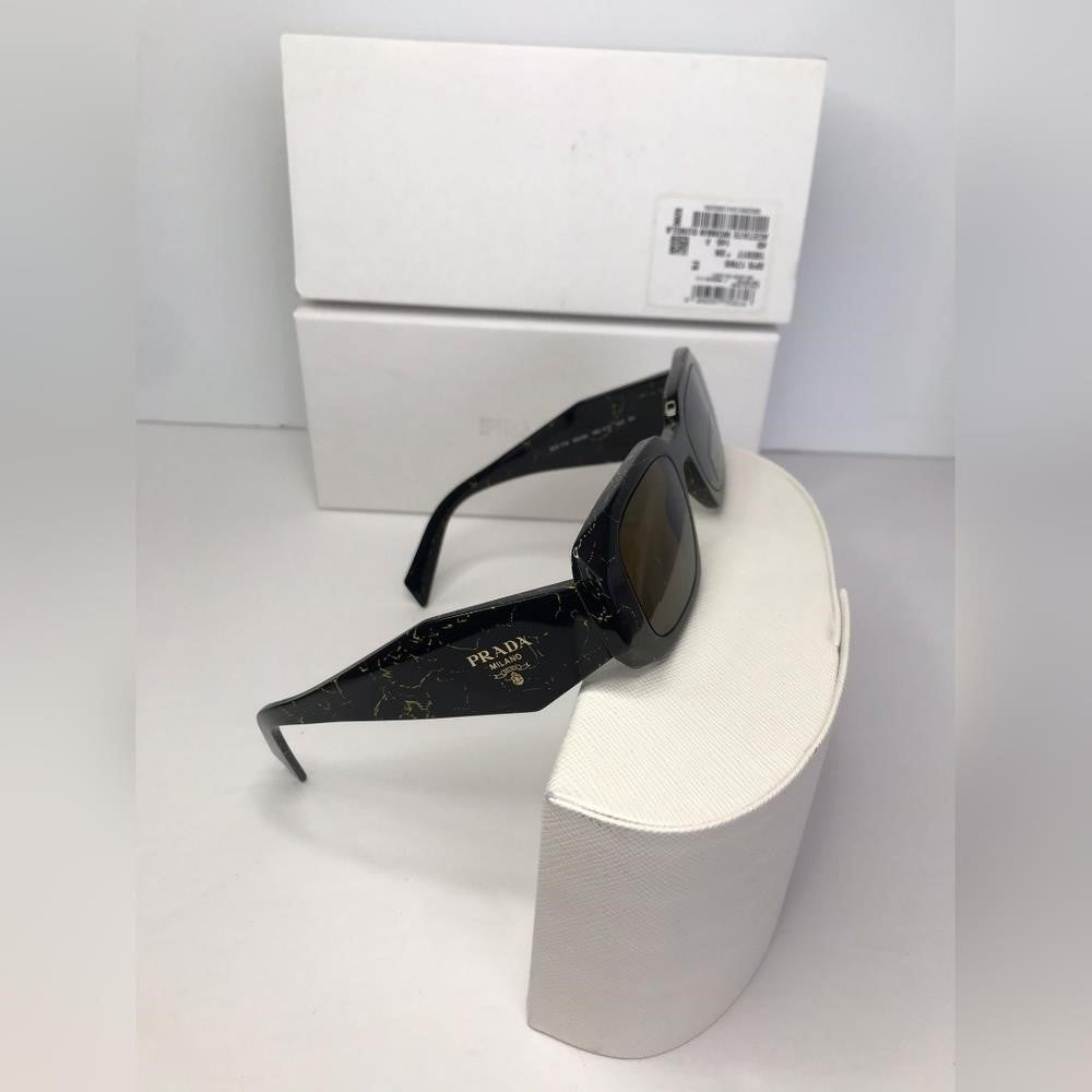 Authentic Prada0PR 17WS Sunglasses in Black/Yellow Marble