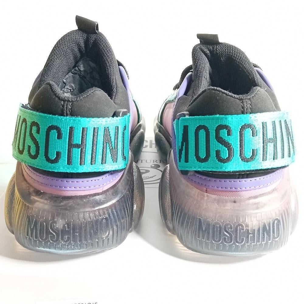 New MOSCHINOTeddy Mix Media Chunky Sneakers From the Teddy Collection