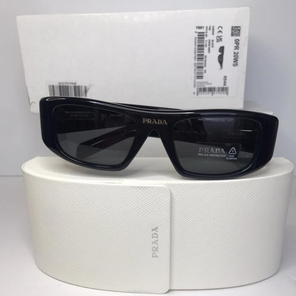 Authentic New Prada Eyewear Women's 0PR 20WS Sunglasses in Black | FW23/24