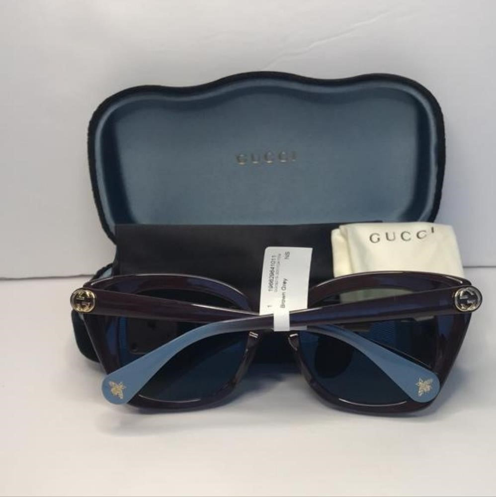 Gucci GG0921S 004 Sunglasses Women`s Brown/grey Lenses Fashion Rectangular 55mm