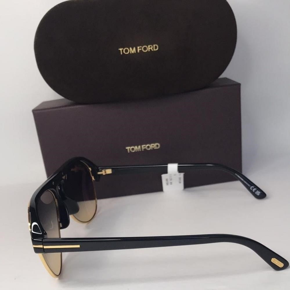 Tom Ford MARSHALL FT 0929 Shiny Black/Grey Brown Shaded 58/16/145 unisex Sunglas