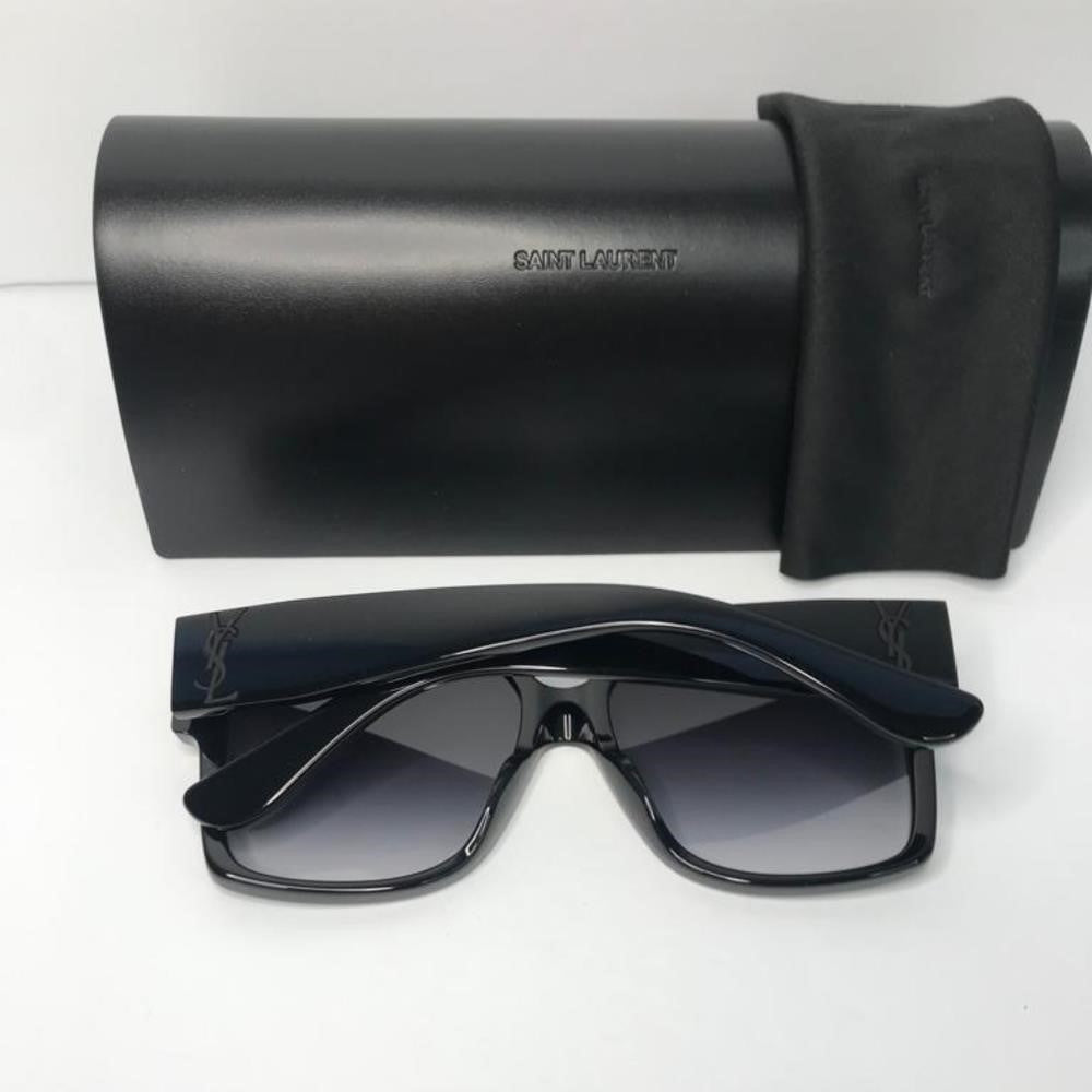 New Authentic SAINT LAURENTAcetate Flat Top Sunglasses SL M9 002 Black