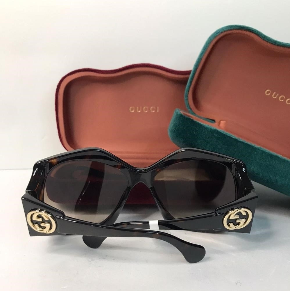 💯 original  New Gucci OVERSIZED   HAVANA BROWN Sunglasses, GG0875S-002-6