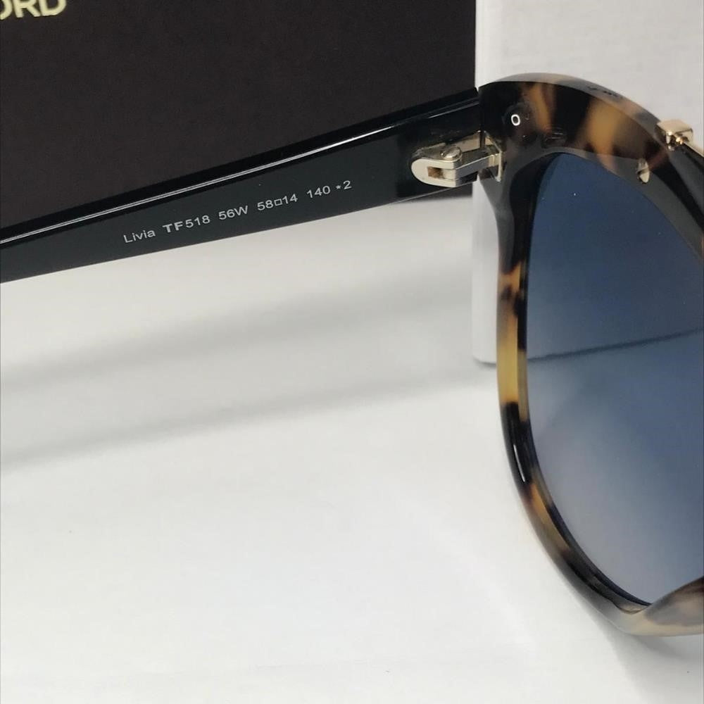 💯 Auth Tom Ford Butterfly Sunglasses TF518 Livia 56W Tortoise/Black 58mm FT0518