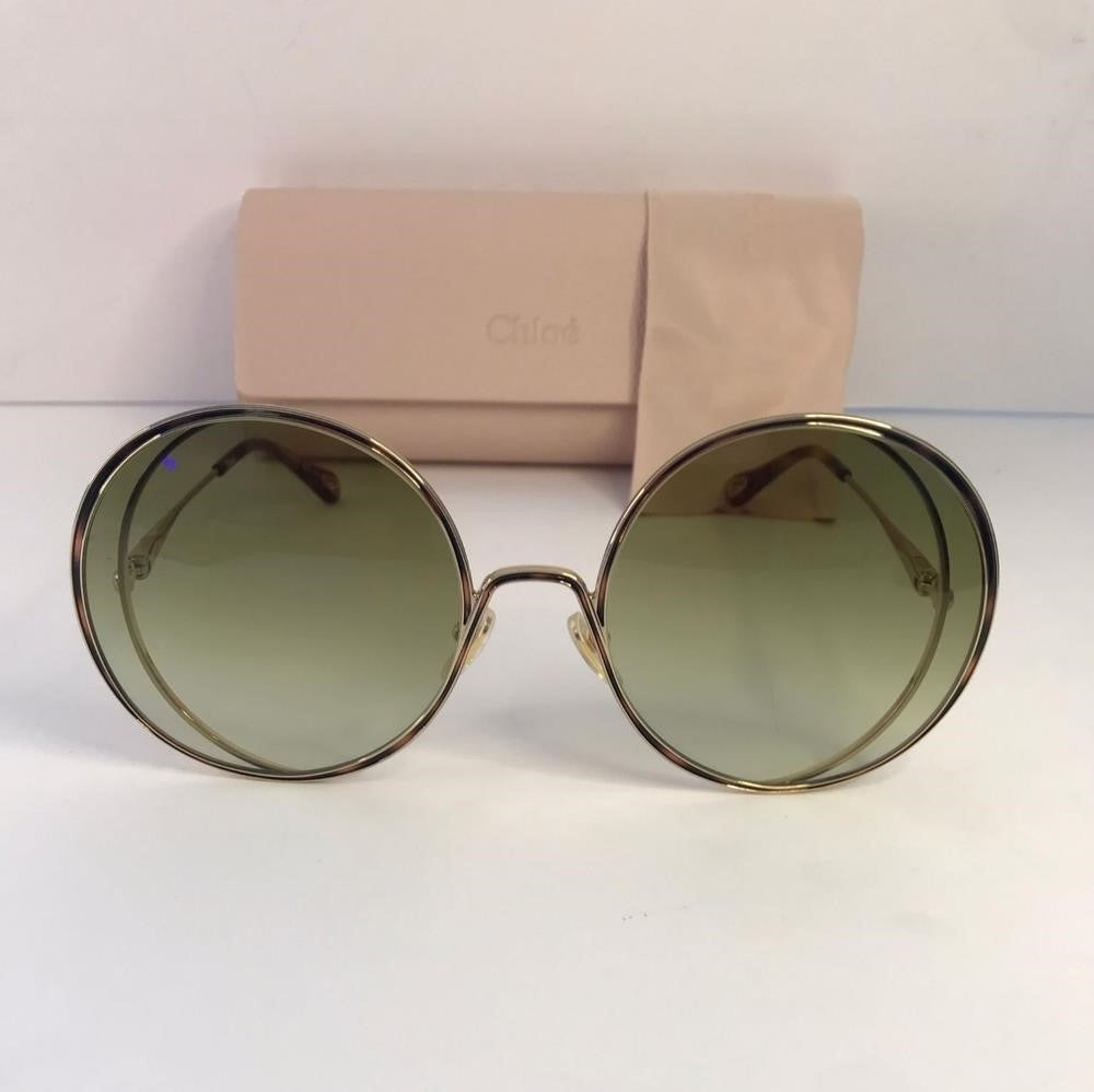 New 💯 Original Chloe Gold & Green Round Sunglasses HANAH COLLECTION