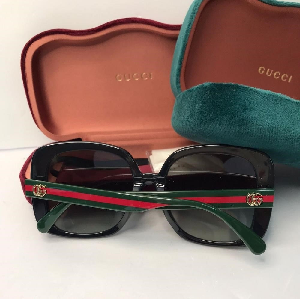 💯 Original Gucci Grey Square Ladies Sunglasses GG0714SA 001